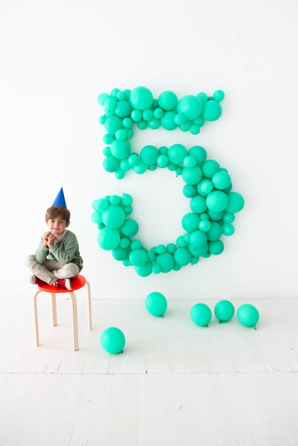 child with giant number 5