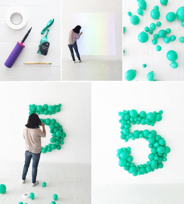 Steps for creating giant balloon number