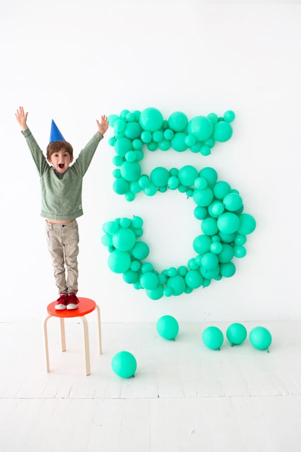 child with giant number 5