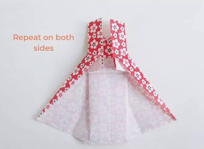Happy mother's day card with an origami dress - step 16