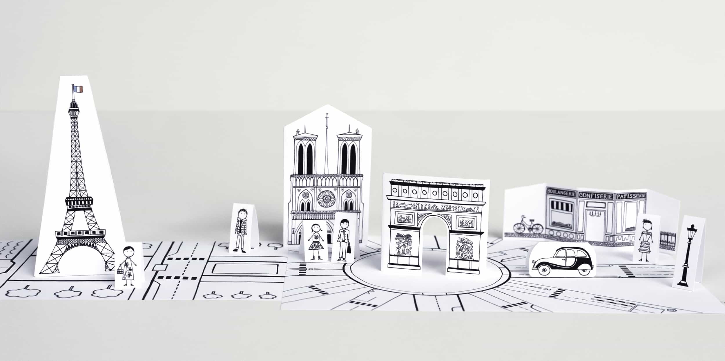 A model of Paris made out of paper