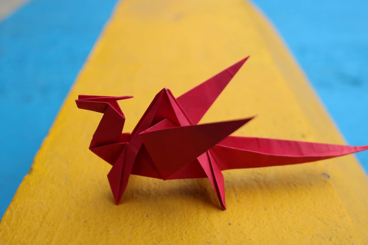 Origami paper dragon