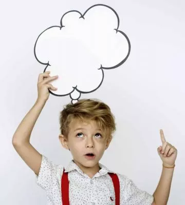 Kid portrait holding paper icon